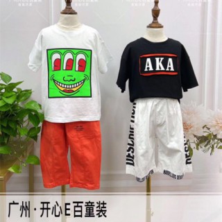 专柜同步时尚潮流鲨鲨坊夏装  品牌童装折扣货源走份