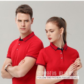 190克鱼鳞领短袖POLO衫定制，定制POLO衫，坯衫客