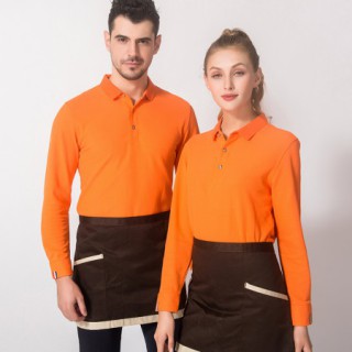 坯衫客，220克纯色CVC双珠长袖翻领POLO衫，定制POL