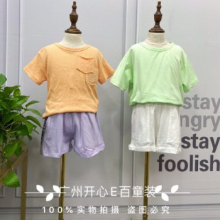 专柜同步棉麻风吾名堂夏  品牌童装折扣货源走份