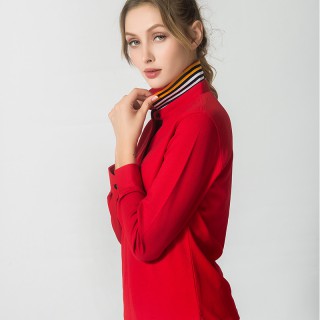 纯色铜氨珠地长袖POLO衫翻领T恤衫定制商务POLO衫定做