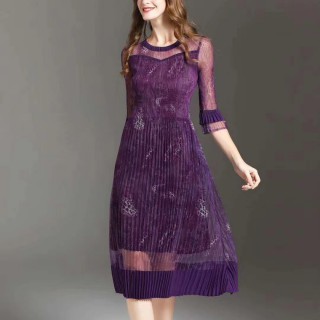 三宅一生高端褶皱连衣裙2020气质显瘦