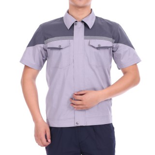 夏季透气耐磨短袖工作服套装半袖反光劳保服铁路工程定制