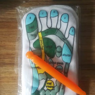 供应批发英文穴位袜外贸袜子纯棉足底图解袜