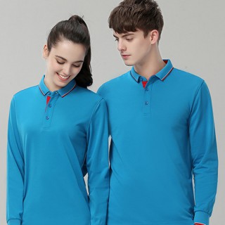 珠地长袖翻领衫工作服/团建服/品牌宣传服