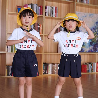 安伊宝宝夏季纯棉运动套装园服定制