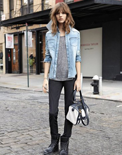 休闲牛仔衬衫 潮咖衣橱必备