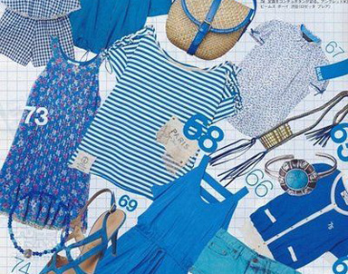 蓝色款式以及其他款式的搭配