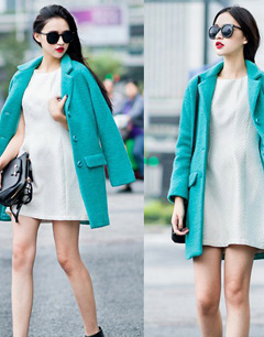 裙子的搭配-外套+连衣裙搭配