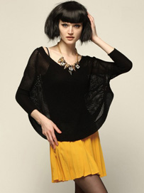 黑色衣服搭配：黑色透视装