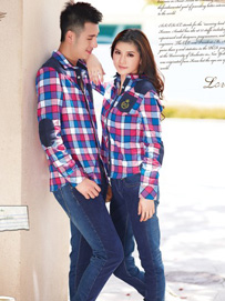 休闲衬衫款式-格子衬衫