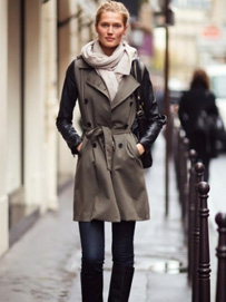 长围巾的各种围法:围法四