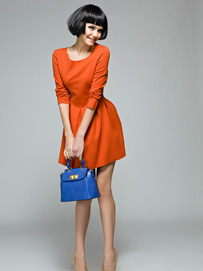 秋冬季橘色服装搭配