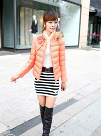 保暖羽绒服款式搭配-短款