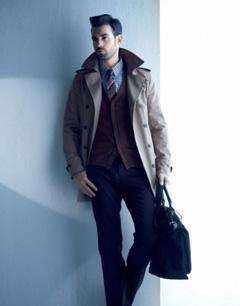 男士双排扣风衣 驼色尽显绅士风范