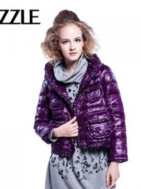 紫色女装搭配-短款棉衣