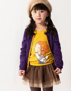 俏丽紫色童装搭配之春秋款式