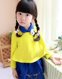 冬季童装款式：假两件套连衣裙