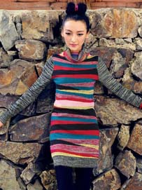 长款针织连衣裙搭配