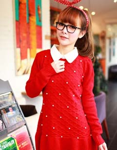 糖果色针织裙搭配 甜美约会最in装扮