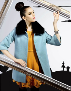 冬季女装外套颜色分类:蓝色外套