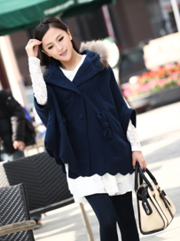 毛呢披肩外套做甜美女人