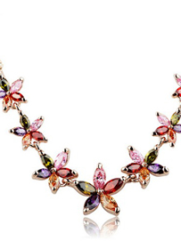 生如夏花水晶蝴蝶结锁骨链