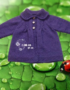 炫紫女童开衫毛衣编织花样图解