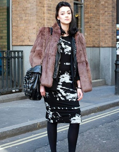 时尚保暖貂皮大衣魅力搭配