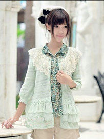 甜美可爱的蕾丝小开衫