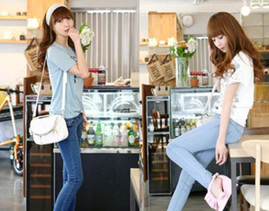 紧身牛仔裤 小个MM变身大长腿