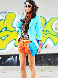 亮色小西装点亮初秋时刻