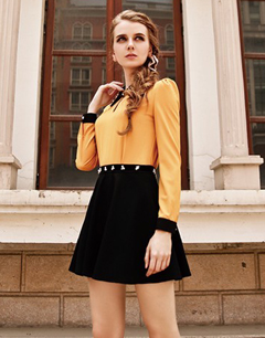 爱妮格2013秋装新款以姜黄色立现沉稳大方