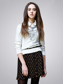 名族风套头针织衫