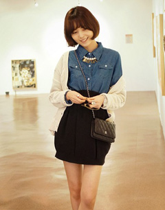 牛仔衬衫不同类型女生搭配（二）