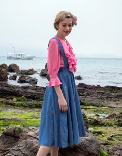 牛仔裙款式之背带牛仔裙(二)