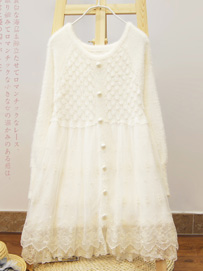 雪纺拼接毛衣裙甜美Look