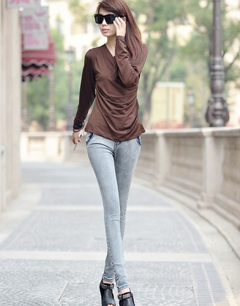 铅笔牛仔裤搭配  拒绝臃肿肥胖