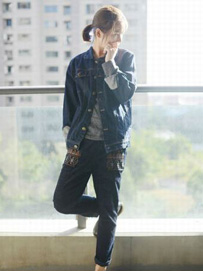 朋克风格搭配-牛仔外套