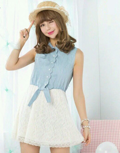 日系新款无袖连衣裙 娇俏女生塑造小萝莉