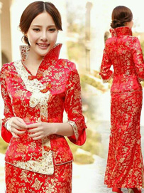 精致绣花新娘款旗袍