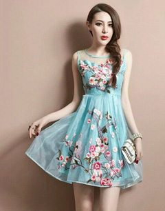 新中式民族风连衣裙时尚look