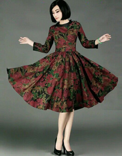 新中式民族风连衣裙时尚look