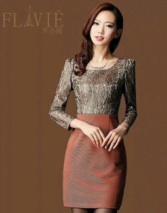 高腰修身裙 拼接撞色演绎优雅范