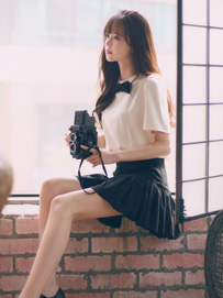 蝴蝶结拼接服装款式