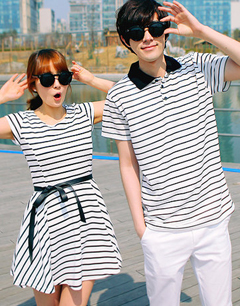 秀恩爱必穿条纹情侣装 青春减龄系列