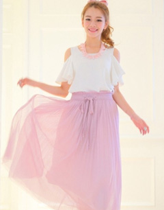 露肩装搭配:露肩装上衣搭配