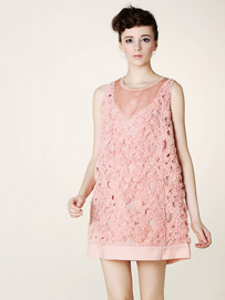 镂空织花真丝裙搭配