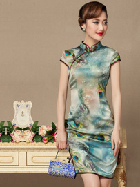 真丝旗袍裙端庄典雅