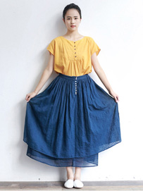 半身长裙搭配什么上衣